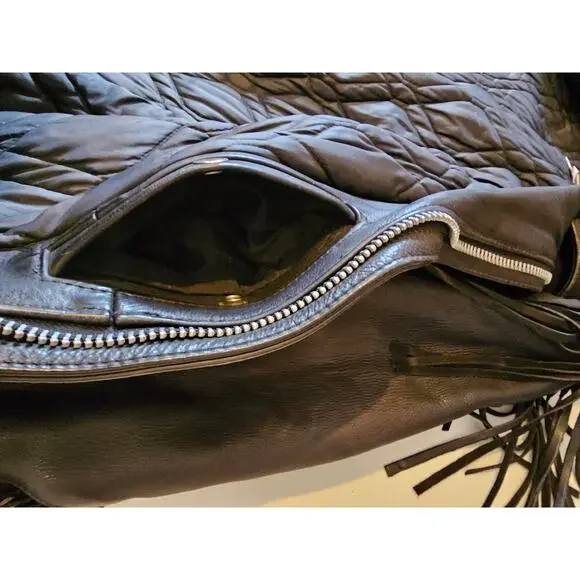 Vintage U.S. MADE Co. Black Leather Fringe Motorcycle Jacket Coat Men's XXL GIFT - Picture 14 of 16